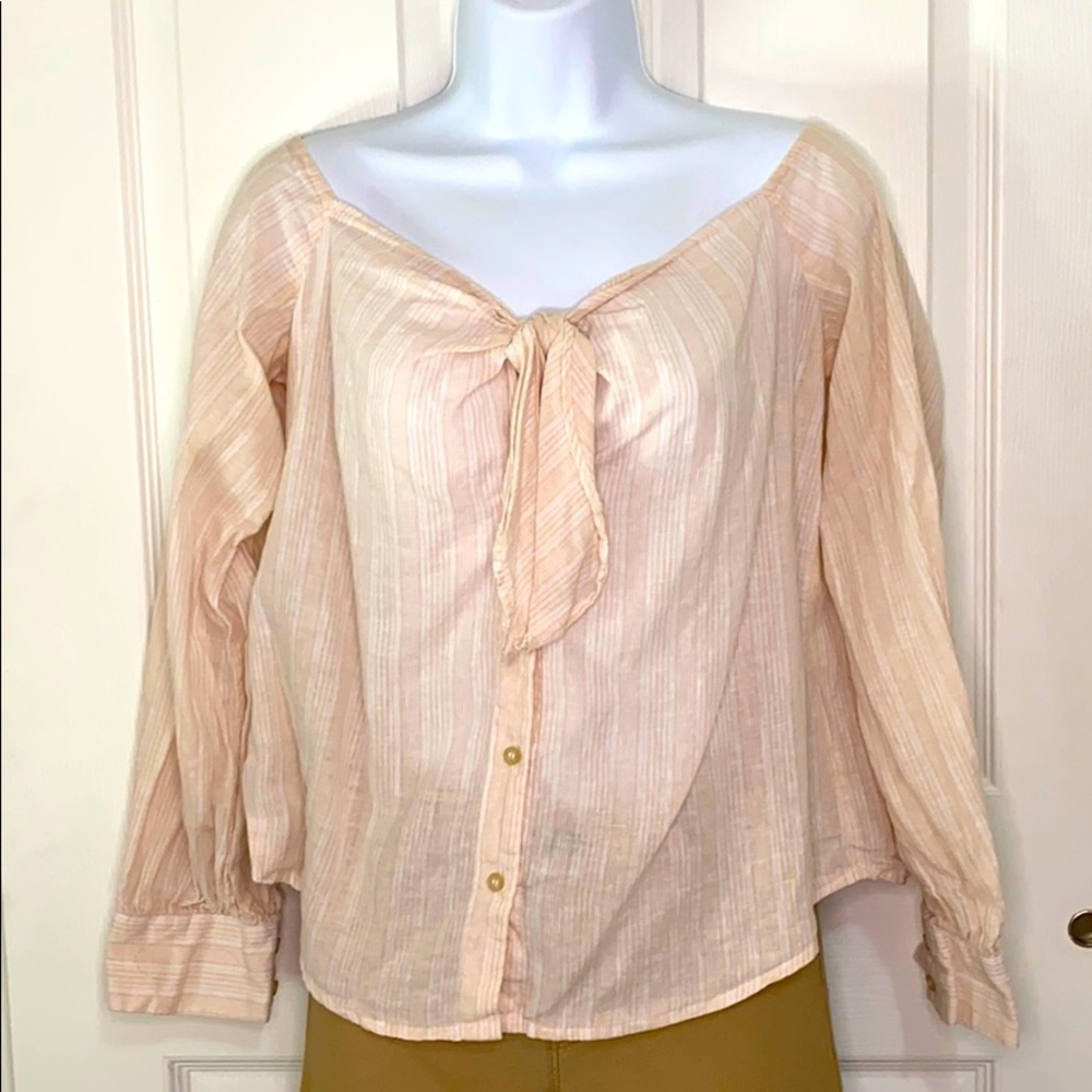 Free People Off the Shoulder Bow Blouse